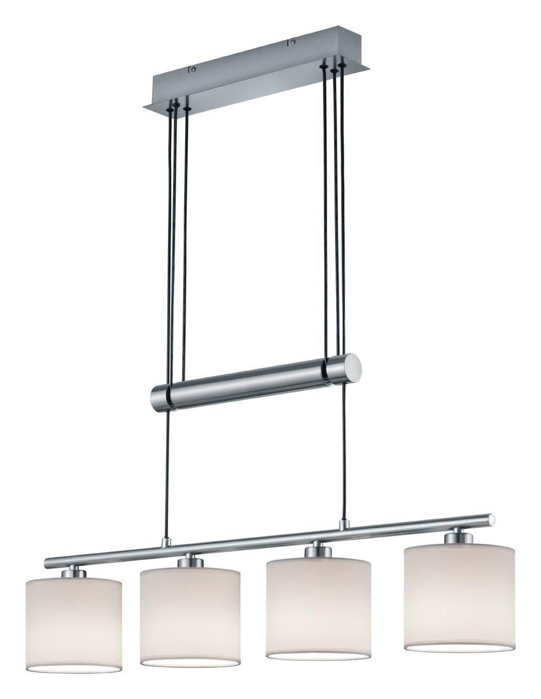 LAMPA WISZĄCA X30054001 GARDA *SBN* - biały/kolor niklowy, Design, metal/tkanina (77/95-150cm) - Novel