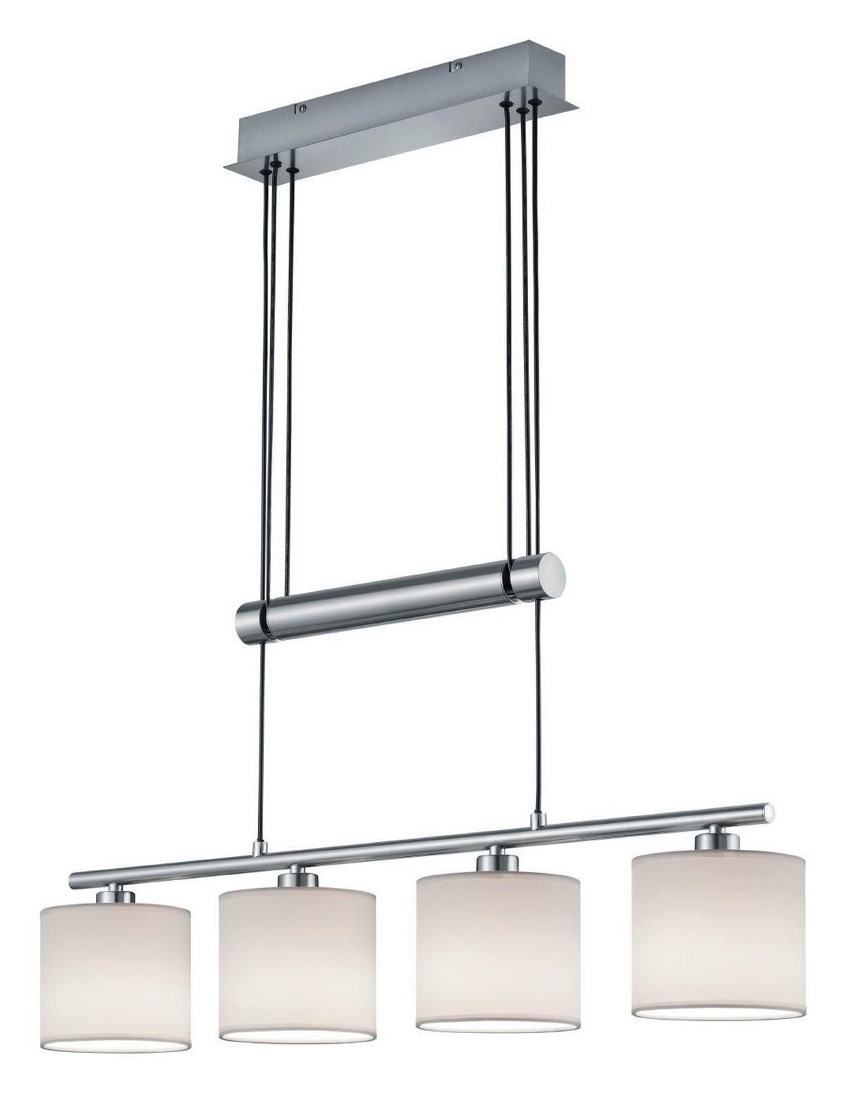 LAMPA WISZĄCA X30054001 GARDA *SBN* - biały/kolor niklowy, Design, metal/tkanina (77/95-150cm) - Novel