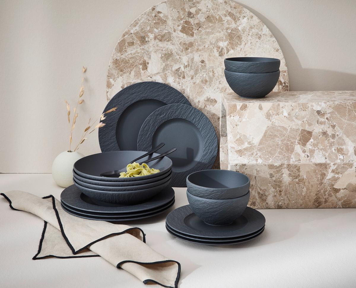 SERWIS OBIADOWO-ŚNIADANIOWY MANUFACTURE ROCK VILLEROY&BOCH - czarny, Design, ceramika - Villeroy & Boch