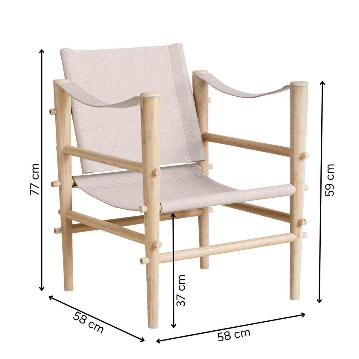 Loungesessel Safari - Beige/Naturfarben, Design, Holz (59/79/61cm) - MID.YOU