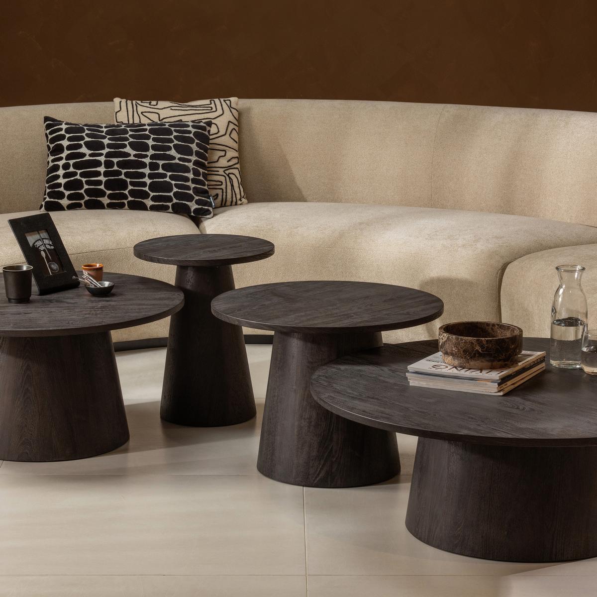 Couchtisch Vito Dunkelbraun D: 40 cm - Dunkelbraun, Design, Holzwerkstoff (40/40/50cm) - Livetastic