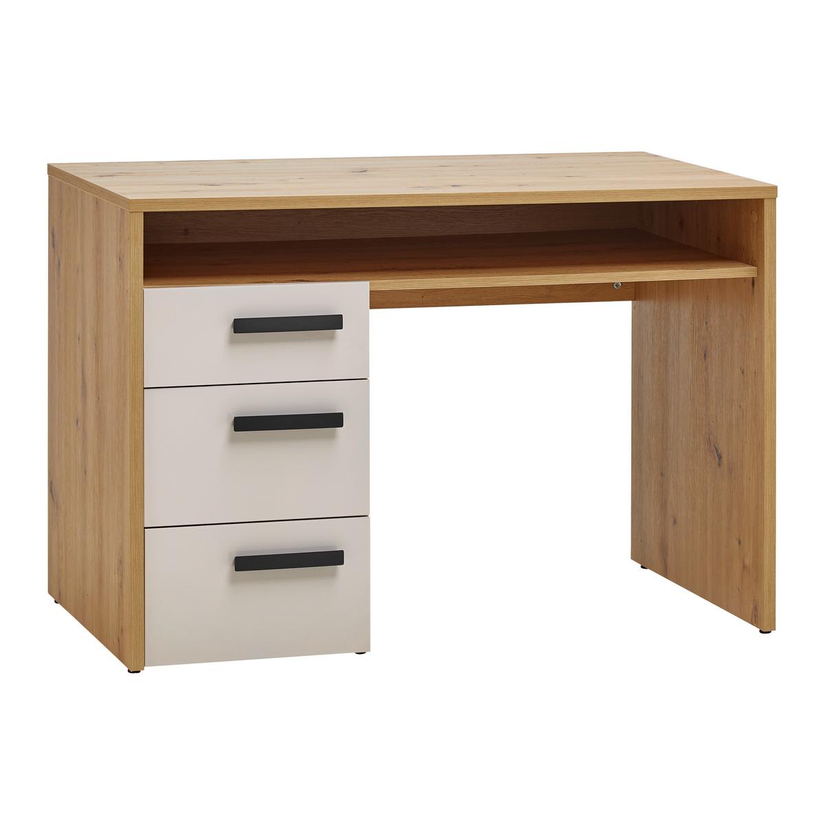 Schreibtisch Casa Mia Kaschmirfarben - Kaschmir/Anthrazit, KONVENTIONELL, Holzwerkstoff/Metall (110/60/76cm) - Mömax