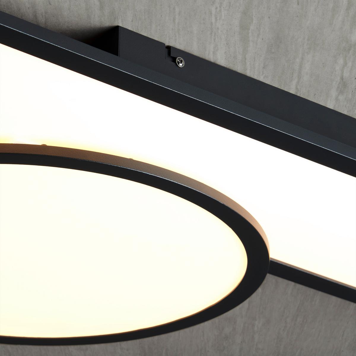 Led Mennyezeti Lámpa Lilsu - fekete, Modern, műanyag/fém (80/50/7cm) - Visiona