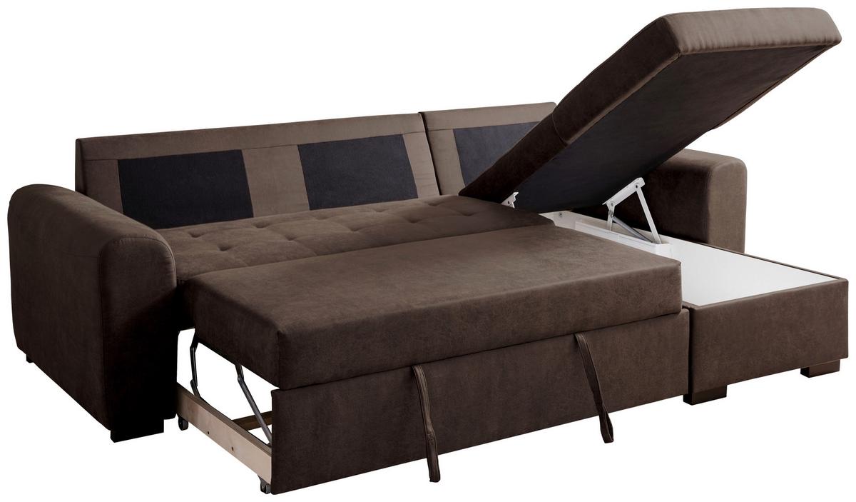 Ecksofa Poll Dunkelbraun - Dunkelbraun, MODERN, Textil (243/85/155cm) - Mömax