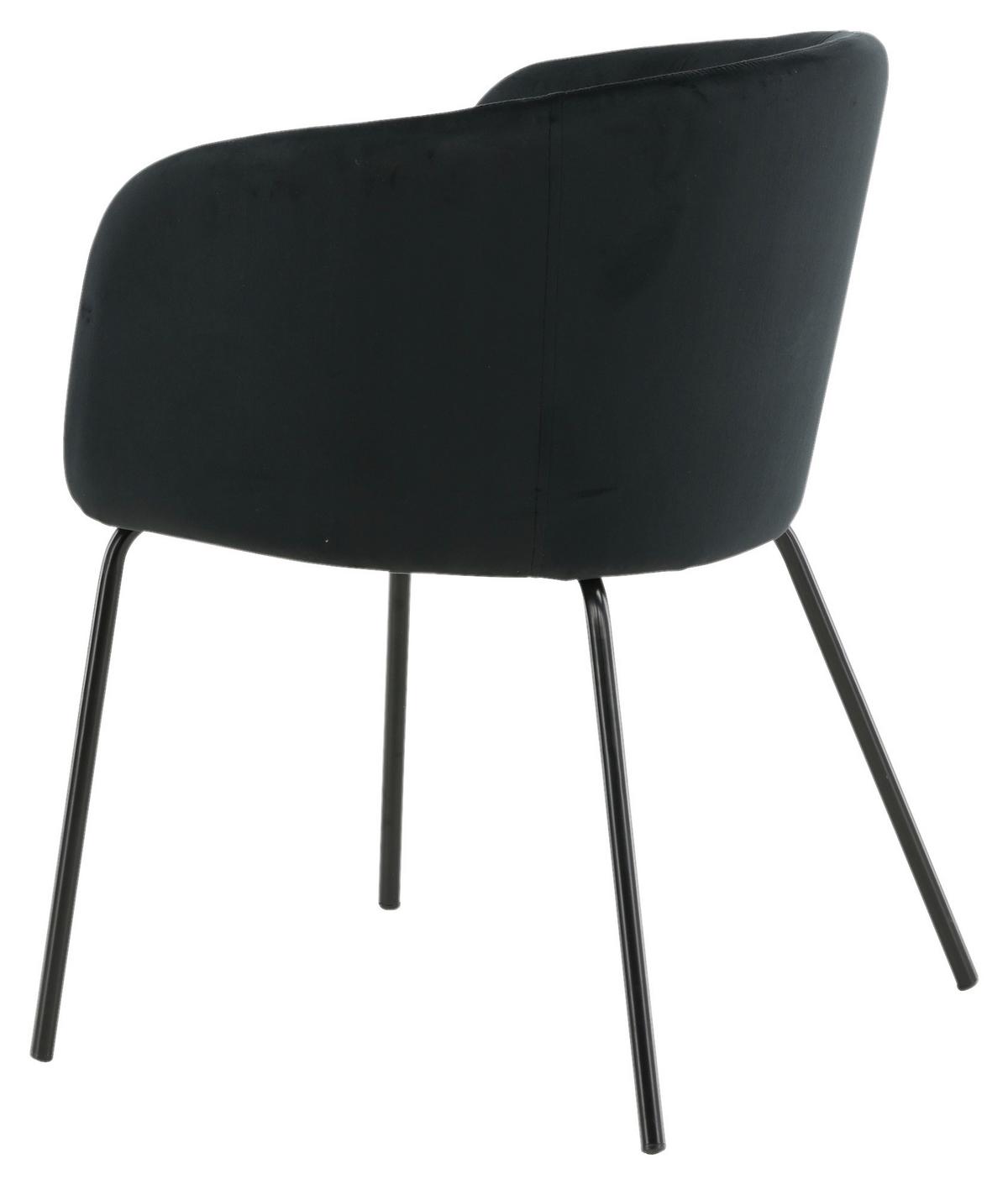 Stuhl Berit ca. 55x78x55 cm Schwarz - Schwarz, KONVENTIONELL, Holz/Kunststoff (55/78/55cm) - Livetastic