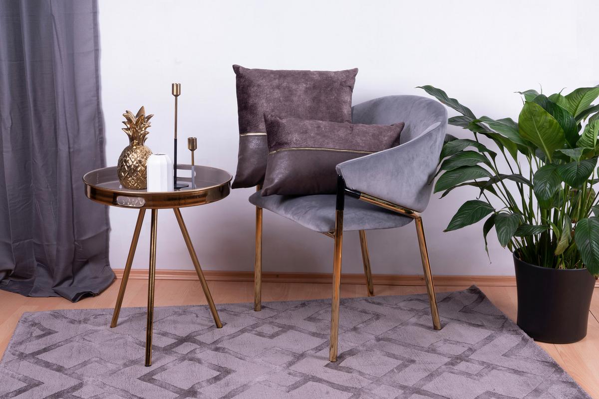 ZESTAW PODUSZEK DEKORACYJNYCH PICCO 125 2-CZĘŚCIOWY - szary/brązowy, Konventionell, tkanina (30x45/50x45cm)