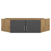 Aufsatzschrank Aalen Grau/Eiche Artisan - Alufarben/Eiche Artisan, Holzwerkstoff/Kunststoff (117/39/104cm) - Mömax