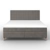 LIT BOXSPRING OLIVIA - gris/couleur chêne, MODERN, textile/bois (180/200cm) - Bessagi Home