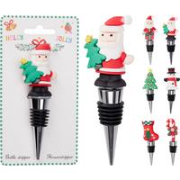 Dop pentru sticlă de vin cca. 12 cm Tis the Season - multicolor, Basics, plastic/metal (12cm)