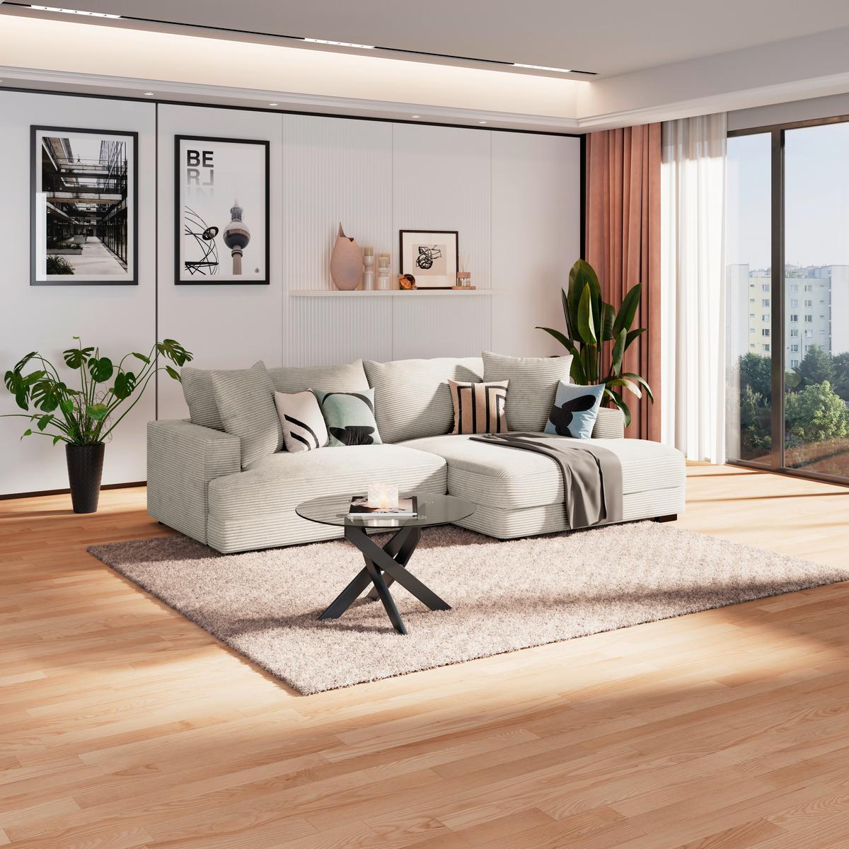 Coltar PELLE - bej, Modern, textil (265/180cm)