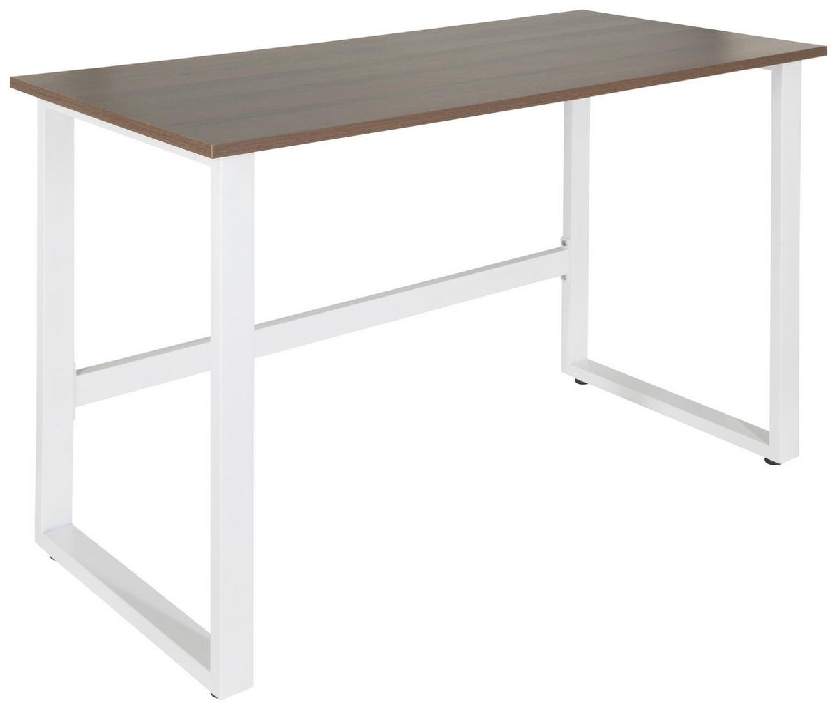 Pisalna Miza Workspace Light I, Bela, Oreh - barva oreha/bela, Basics, kovina/leseni material (120/60/76cm) - MID.YOU