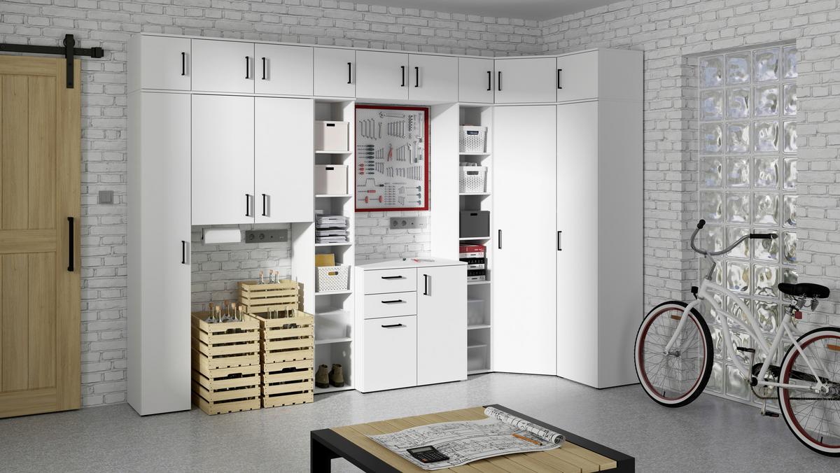 Szekrényrátét Multistauraum - fekete/fehér, Modern, műanyag/faalapú anyag (45/35/40cm) - Carryhome