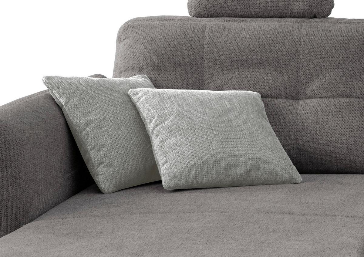 Wohnlandschaft Brizzini Graubraun Chenille - Graubraun/Hellgrau, MODERN, Holz/Textil (176/250-280cm) - Livetastic