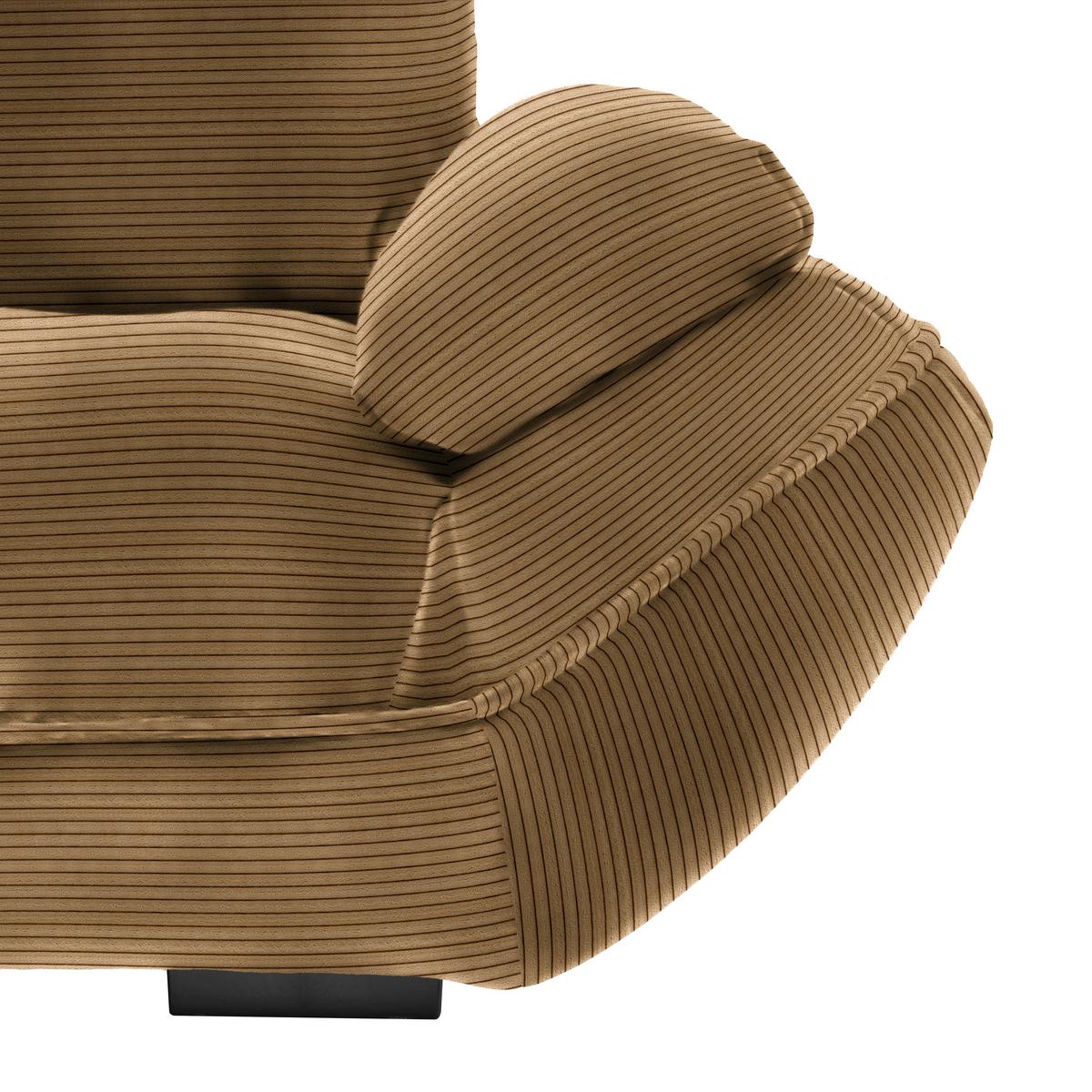 Wohnlandschaft Vivo Sandfarben - Sandfarben/Schwarz, MODERN, Kunststoff/Textil (179/63/317cm) - Based