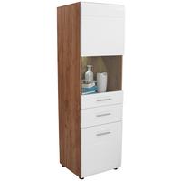 Vitrină Avensis New - alb/culoare lemn stejar, Konventionell, sticlă/material pe bază de lemn (50/160/37,1cm) - Premium Living