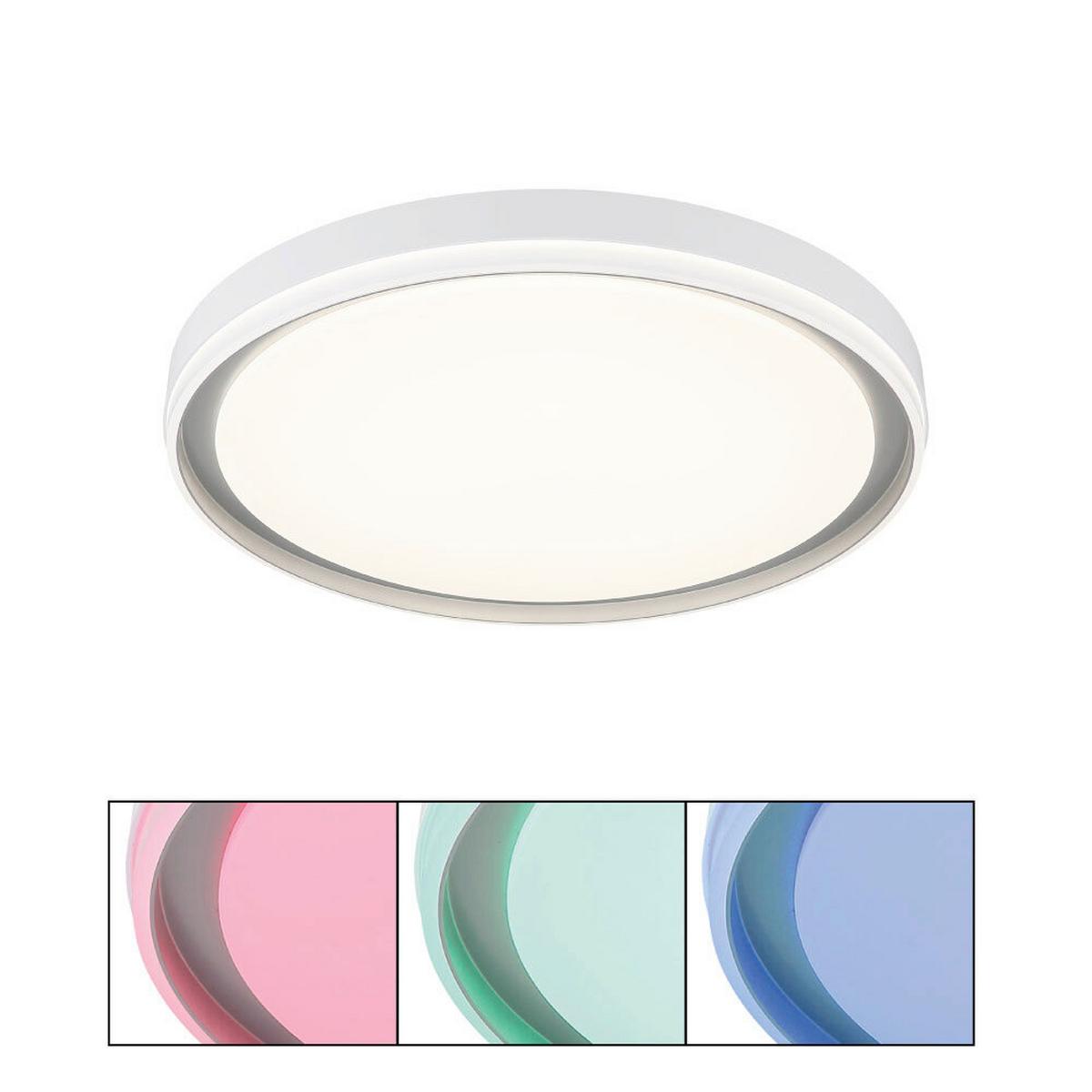 Led Stropna Svjetiljka Janice - bijela/srebrne boje, Design, metal/plastika (50/8cm) - Globo