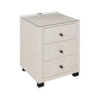 Nočna Omarica Elysia, Bež, Velur, Osvetlitev - bež, Trend, kovina/umetna masa (48/68/45,5cm) - Luca Bessoni