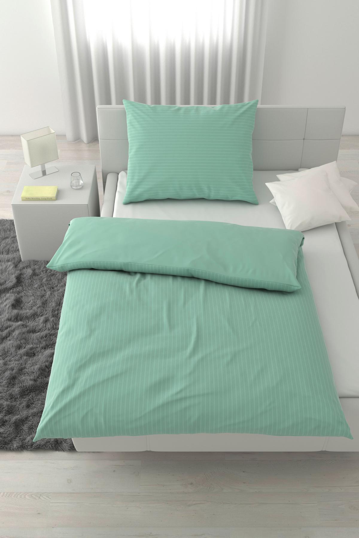 Bettwäsche Crinkle Mintgrün ca. 140x200cm - Mintgrün, Textil (140/200cm) - Mömax