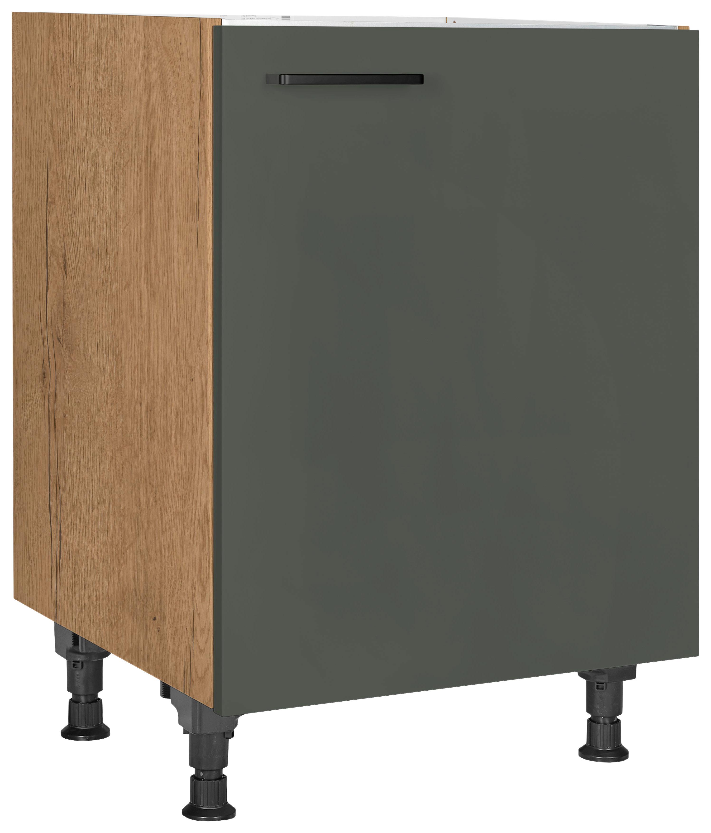 Spülenunterschrank Easytouch Grün - Eichefarben/Schwarz, MODERN, Holzwerkstoff/Metall (60/57/56cm) - Nobilia