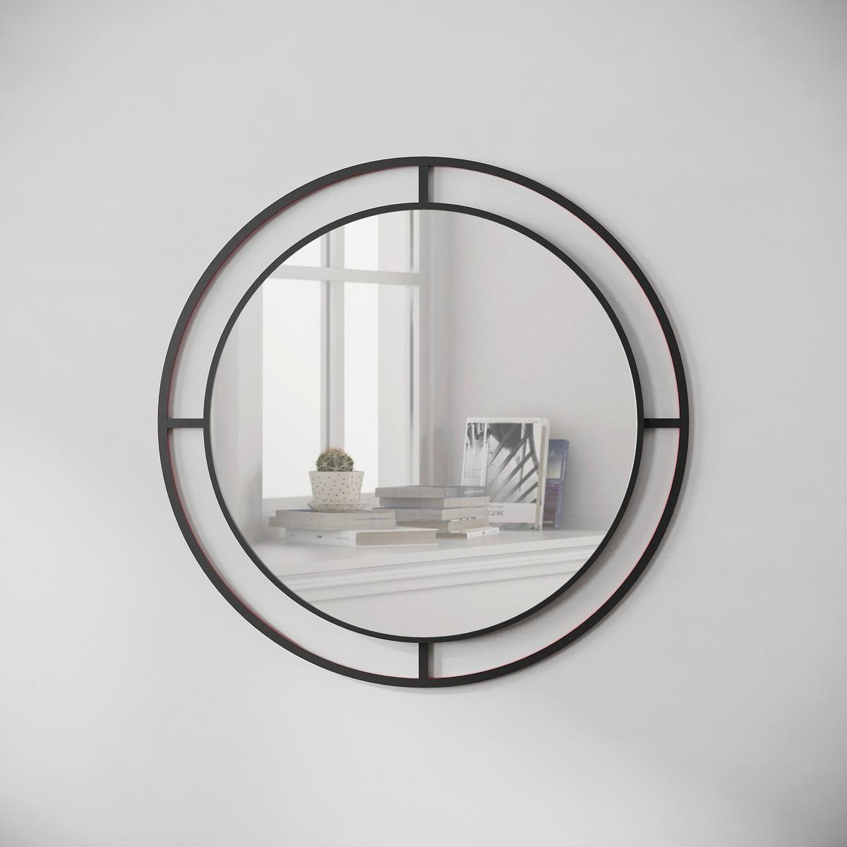 Spiegel Bubble ca. 57 cm Schwarz - Schwarz, Design, Metall (57/57/2cm) - Livetastic