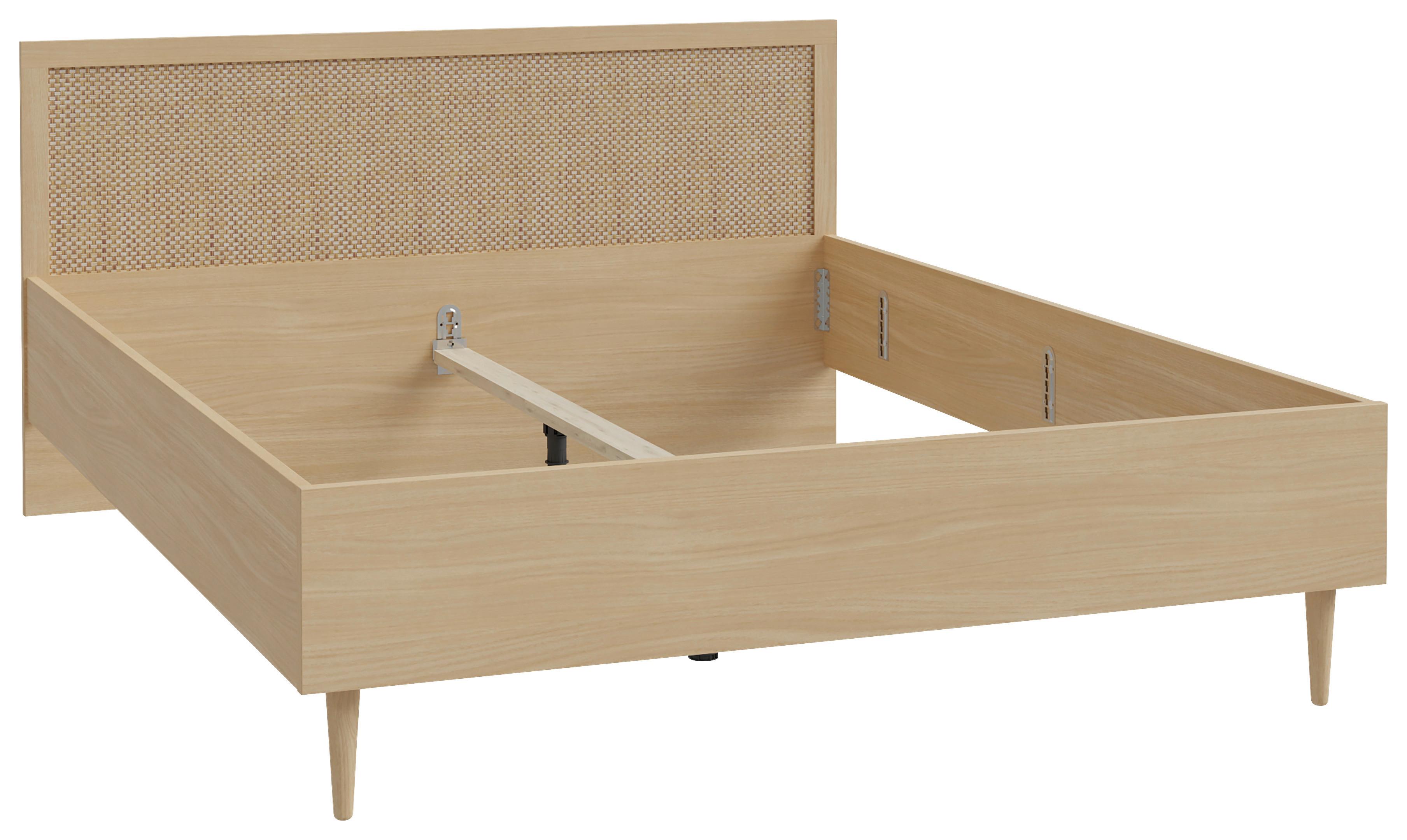 Krevet Calasetta - boje hrasta/bež, Natur, drvni materijal (180/200cm) - Zandiara