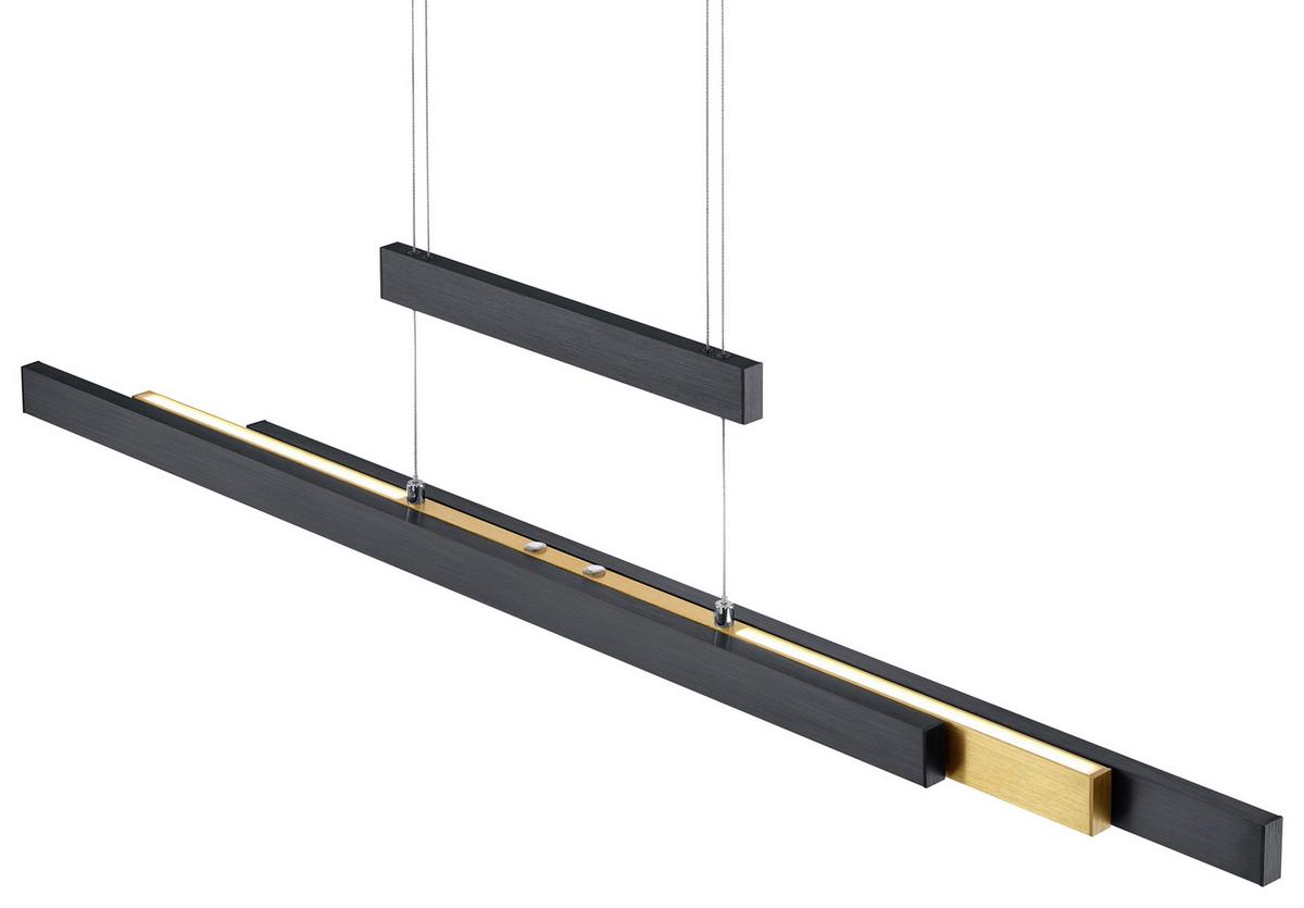 LAMPA WISZĄCA LED 375310502 TRAJAN - kolor mosiężny/czarny, Design, metal (95-150,5/5,8/95-150cm) - Trio Leuchten