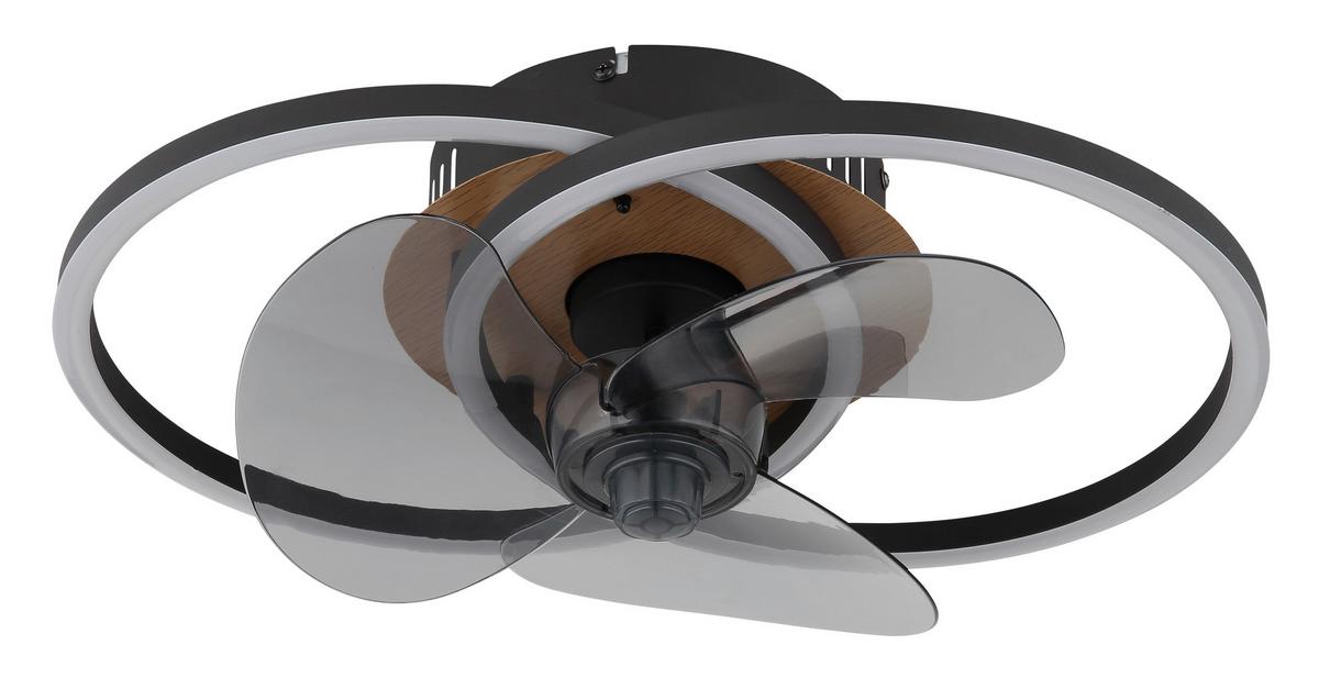 Mennyezeti Ventilátor 03661 - fekete/szürke, Design, műanyag/fém (42/28/14,4cm) - Globo