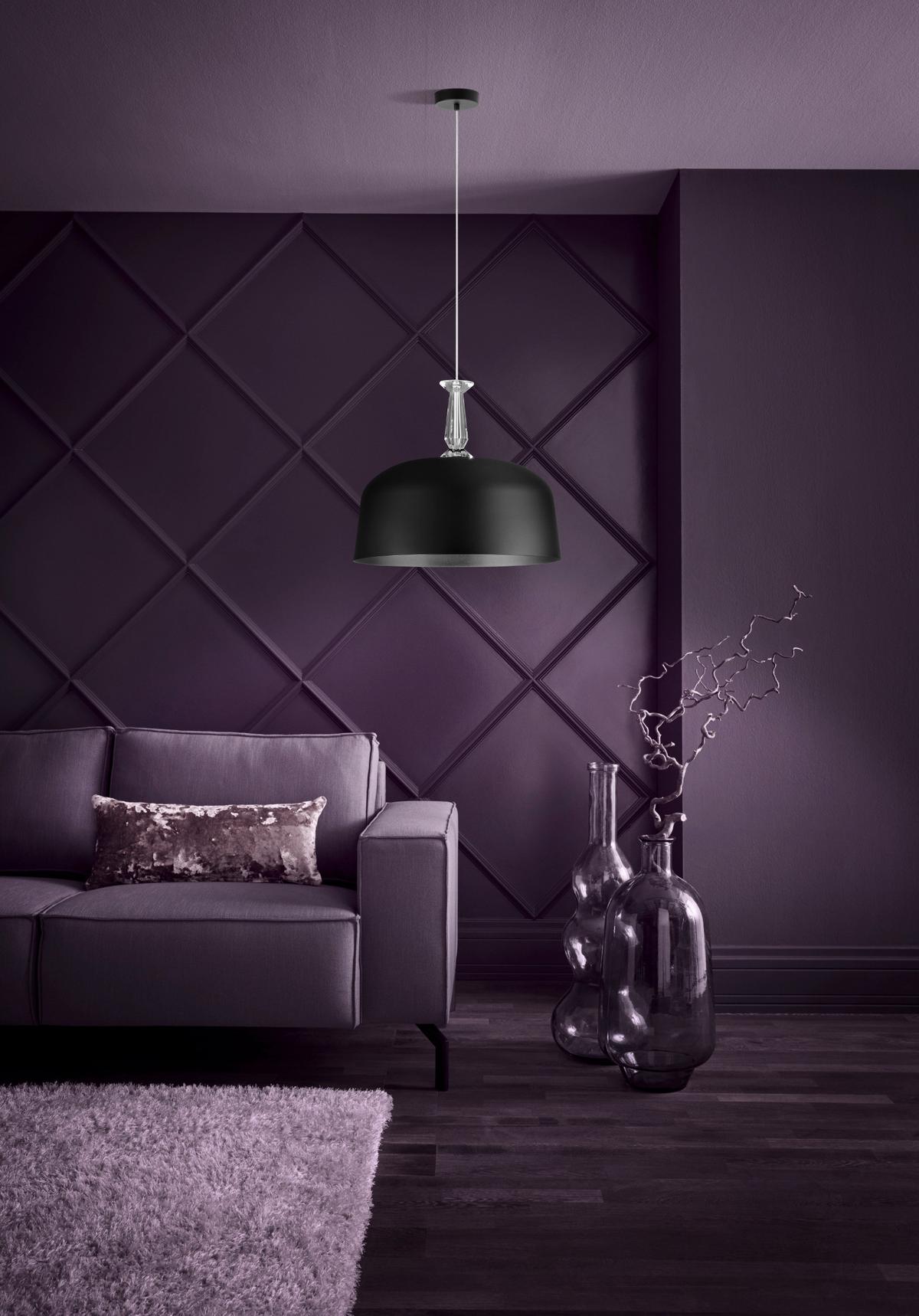 Hängeleuchte 39588* Monte Fuerte - Schwarz, Konventionell, Glas/Metall (48/110cm) - Eglo