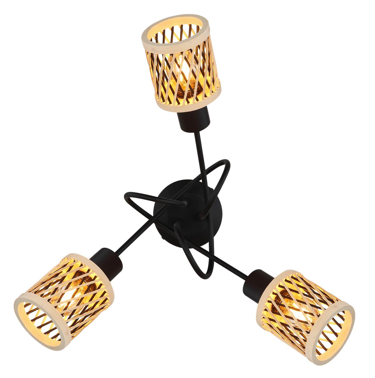 Deckenleuchte 62050308 Mali - Schwarz/Grau, Design, Glas/Metall (40/26cm) - Globo