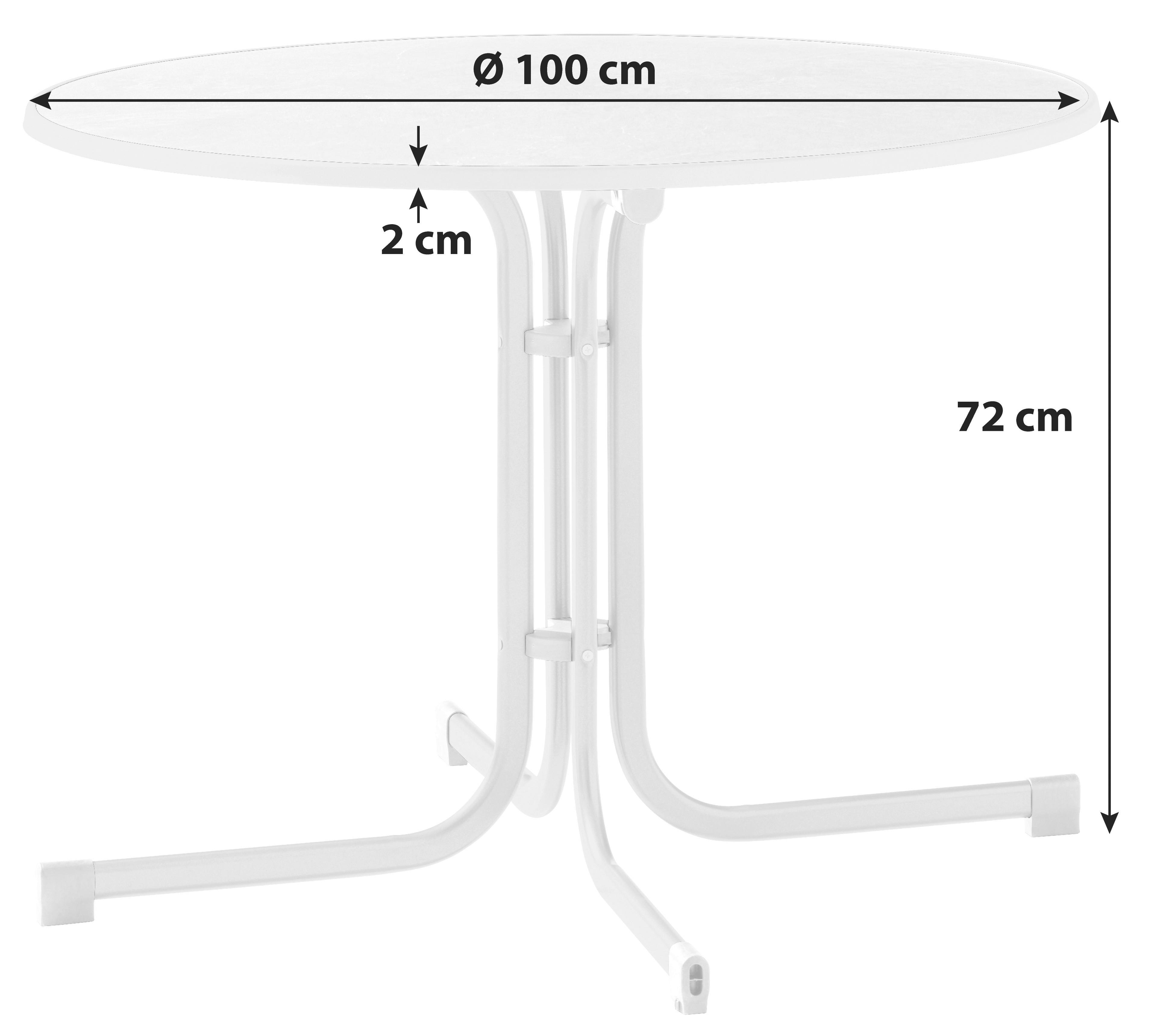 GARTENTISCH 488006 - Graphitfarben, MODERN, Holzwerkstoff/Metall (100/100/72cm) - Sieger