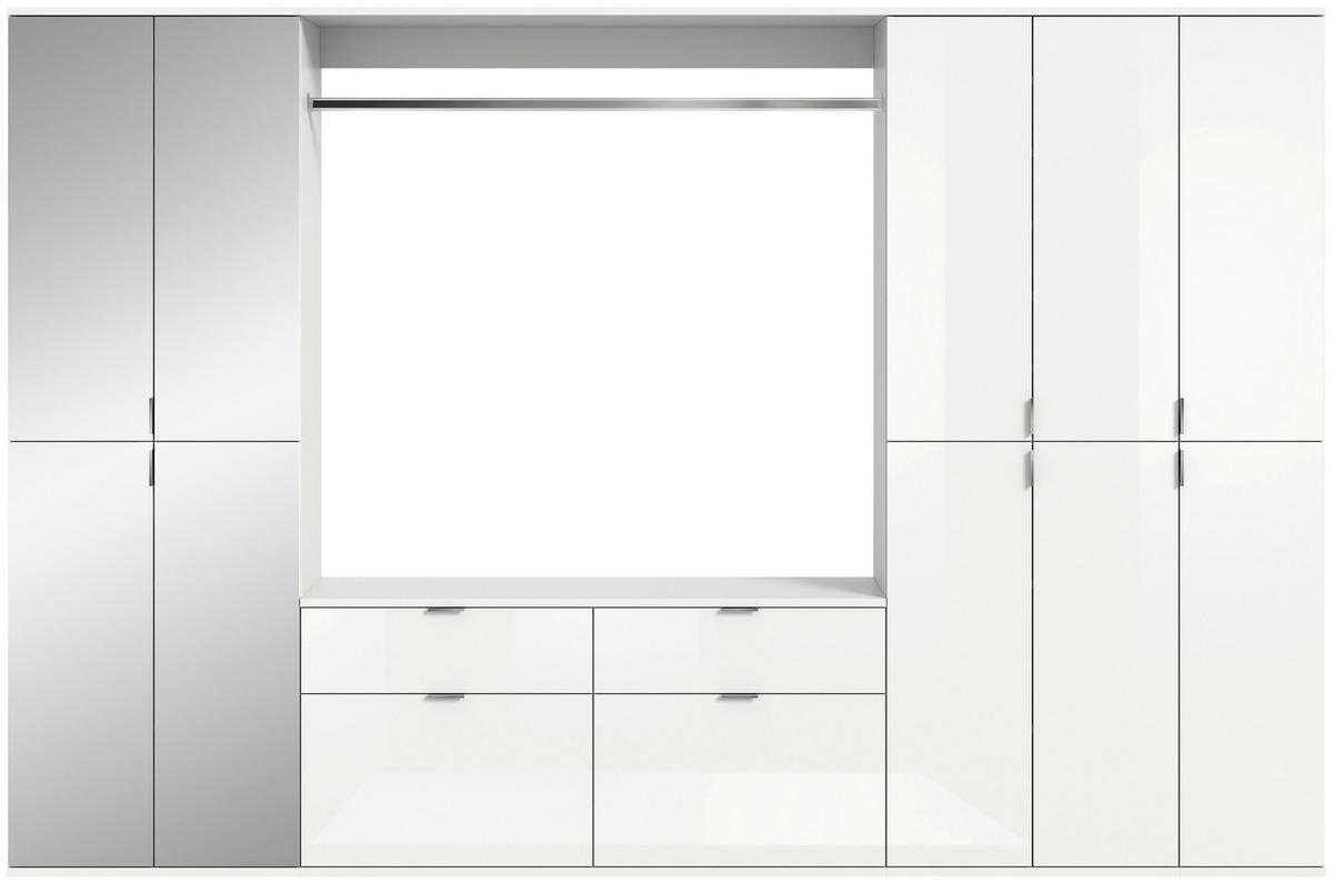Ormar S Klaičnim Vratima Projekt X - bijela visoki sjaj, Moderno, staklo/drvni materijal (273/193/34cm) - Modern Living