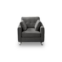 1,5-Sitzer-Sofa Hera Grau - Chromfarben/Grau, Basics, Holz/Textil (93/92/94cm) - MID.YOU