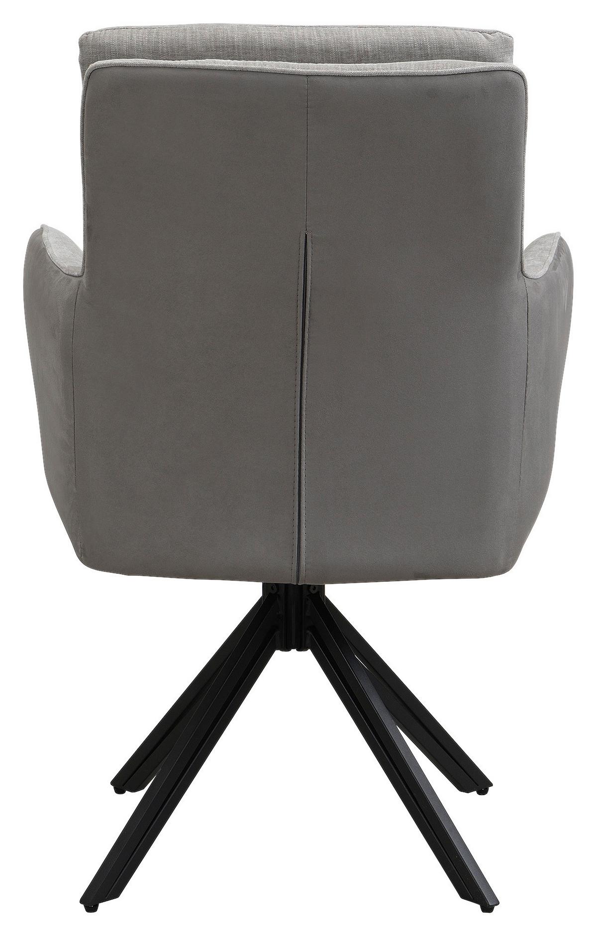 STUHL-SET TINO - Hellgrau/Schwarz, MODERN, Textil/Metall (62/94/70cm) - MID.YOU