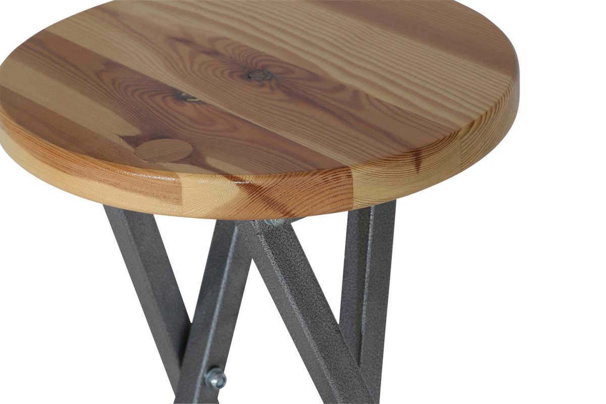 Barhocker Holz/Anthrazit - Anthrazit/Beige, Basics, Holz/Metall (35/82/35cm) - Gardenson