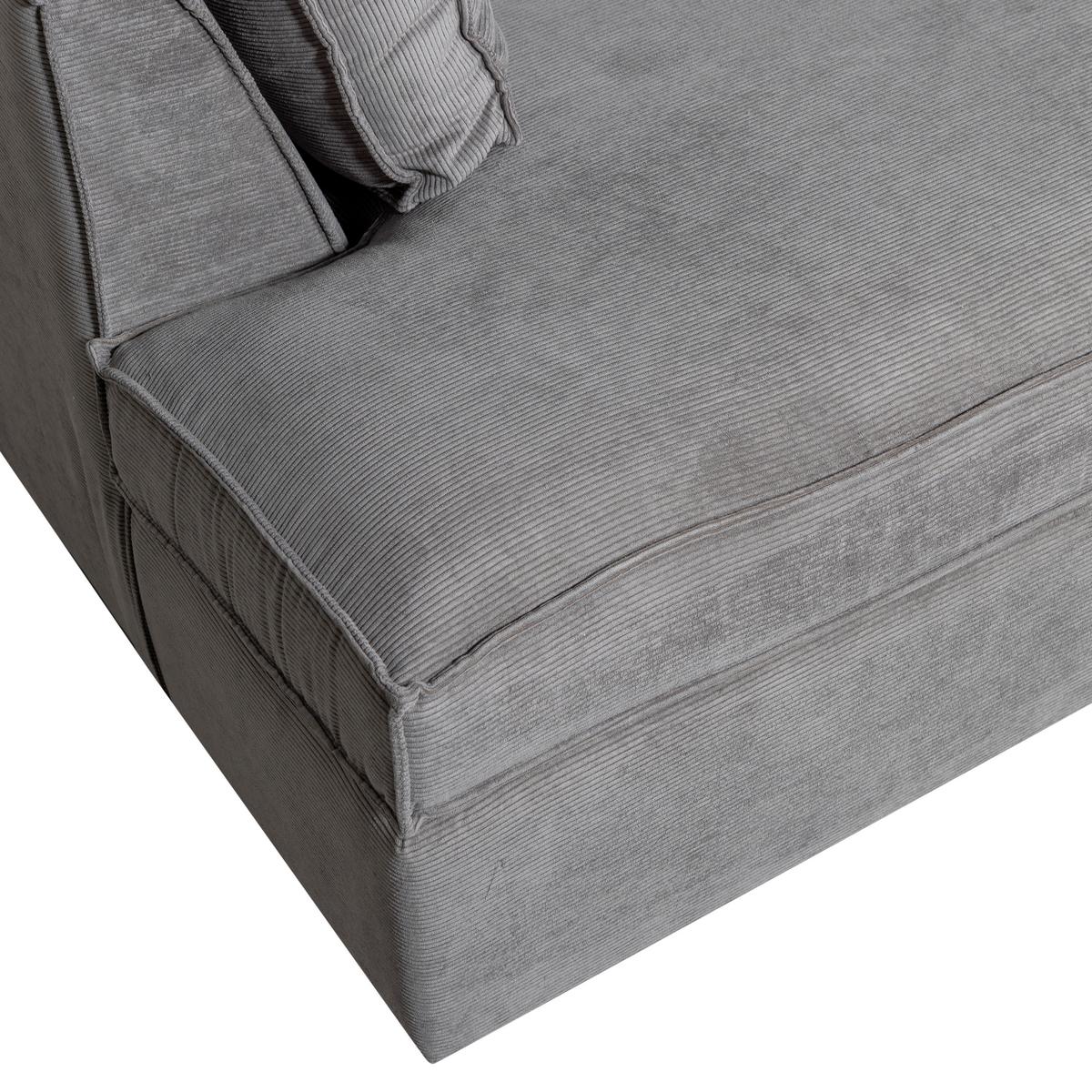 Ecksofa Thomas Dunkelgrau S: 197x283cm - Dunkelgrau/Schwarz, Design, Kunststoff/Textil (197/283cm) - Livetastic