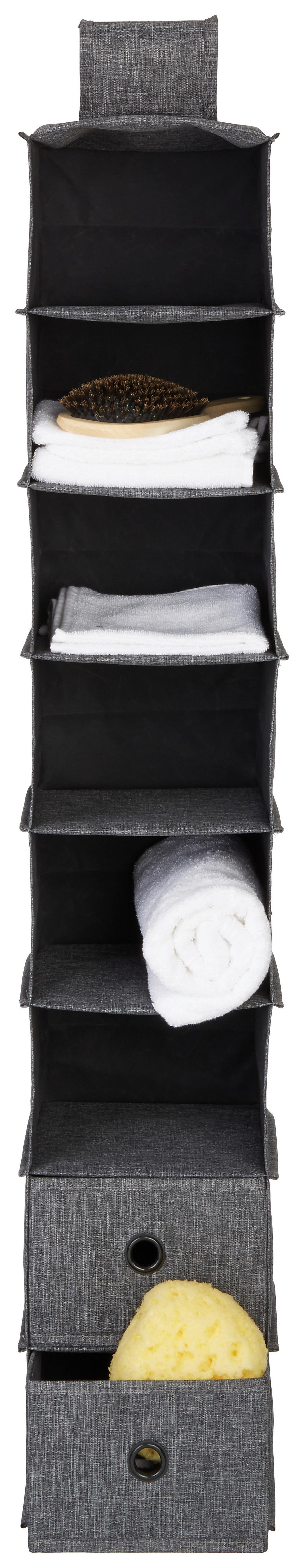 Viseči Organizator Nahla -Sb-, Siva, 8 Predelkov - siva, Konvencionalno, tekstil/leseni material (24/23/100/12/19/18cm) - Mömax