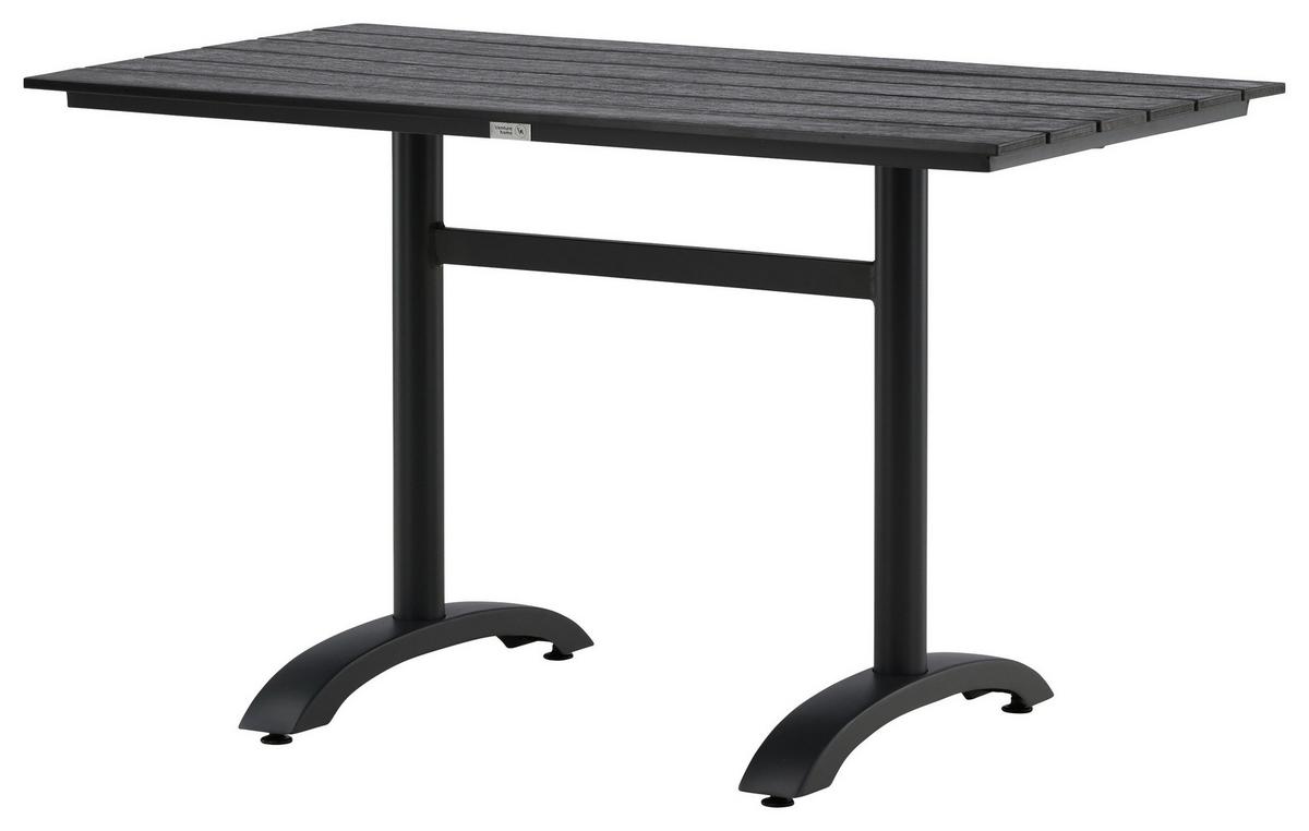 Gartentisch Denver ca. 120x70x74 cm Schwarz - Schwarz, KONVENTIONELL, Metall (120/70/74cm) - Gardenson