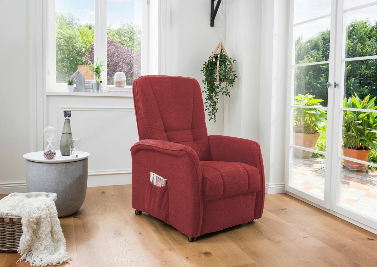 Relaxsessel Harry Rot Nylon/Struktur - Rot/Schwarz, Design, Kunststoff/Textil (77/107/88cm) - Livetastic