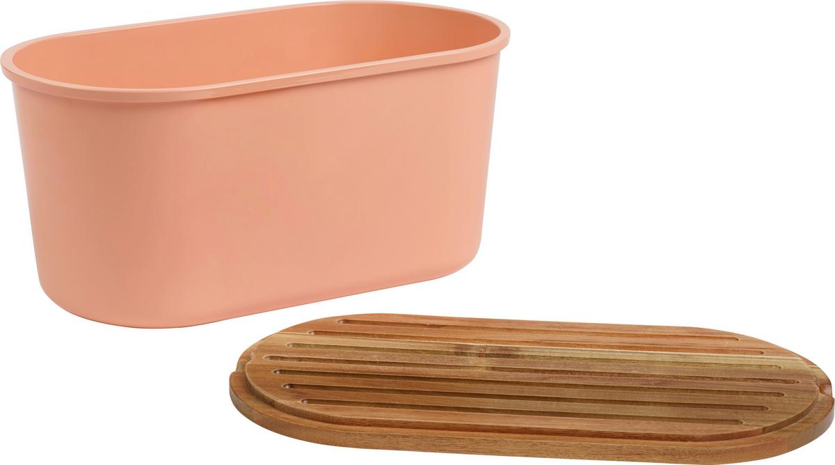 Škatla Za Kruh Fresh, Barva Korale - barve korale/barve akacije, Basics, umetna masa/les (37/21,5/17,20cm) - Echtwerk