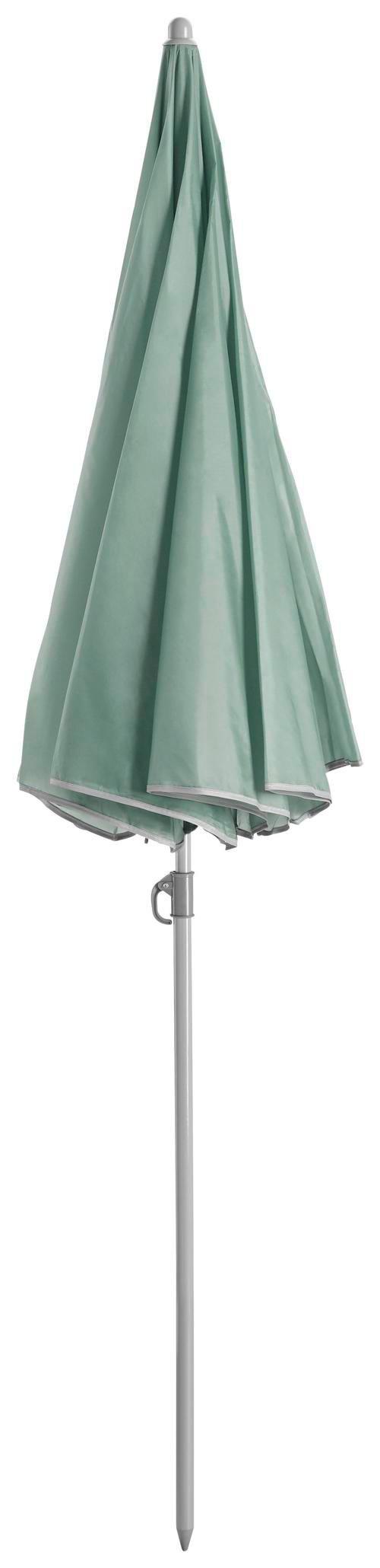 Sonnenschirm Lecci Grün mit Knickgelenk - Grau/Grün, Kunststoff/Textil (180/190cm) - Mömax