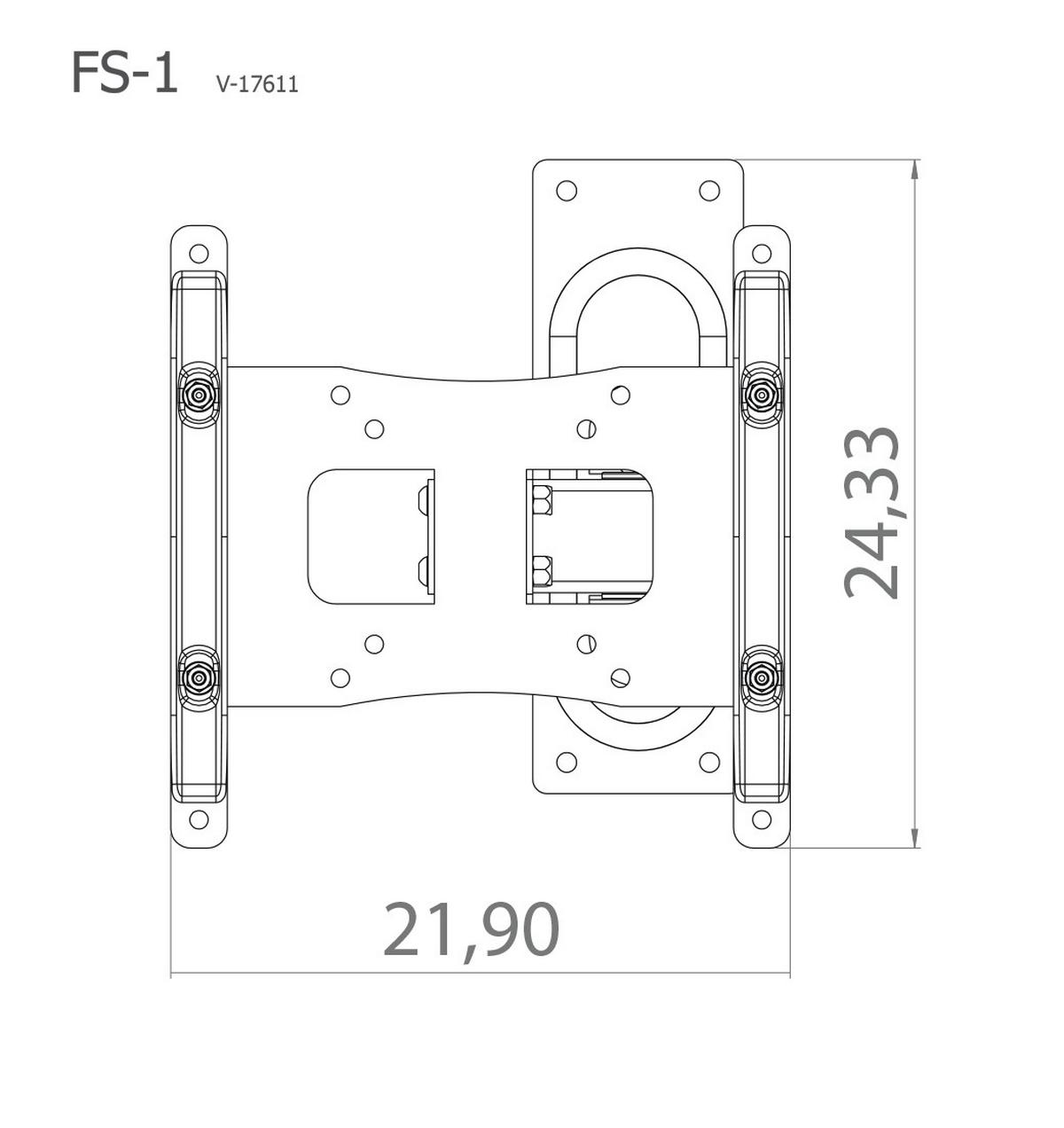 Stenski Nosilec Za Tv Fs 1, Srebrna, 24,33 Cm - srebrne barve, Konvencionalno, kovina (24,33/22/9,6cm) - MID.YOU