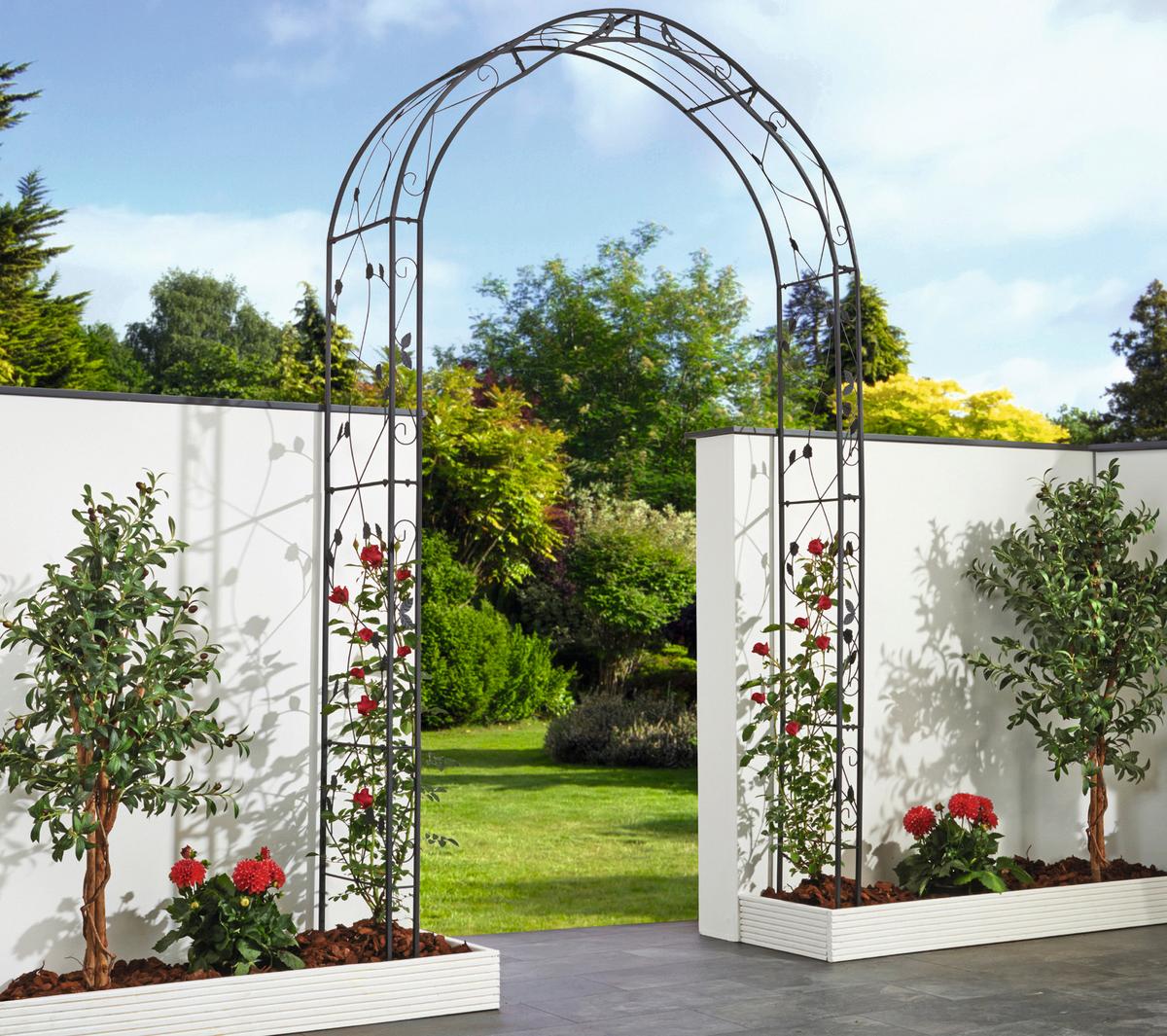 Rosenbogen Mira ca. 145x260 cm Anthrazit - Anthrazit, MODERN, Metall (145/260/38cm) - Gardenson