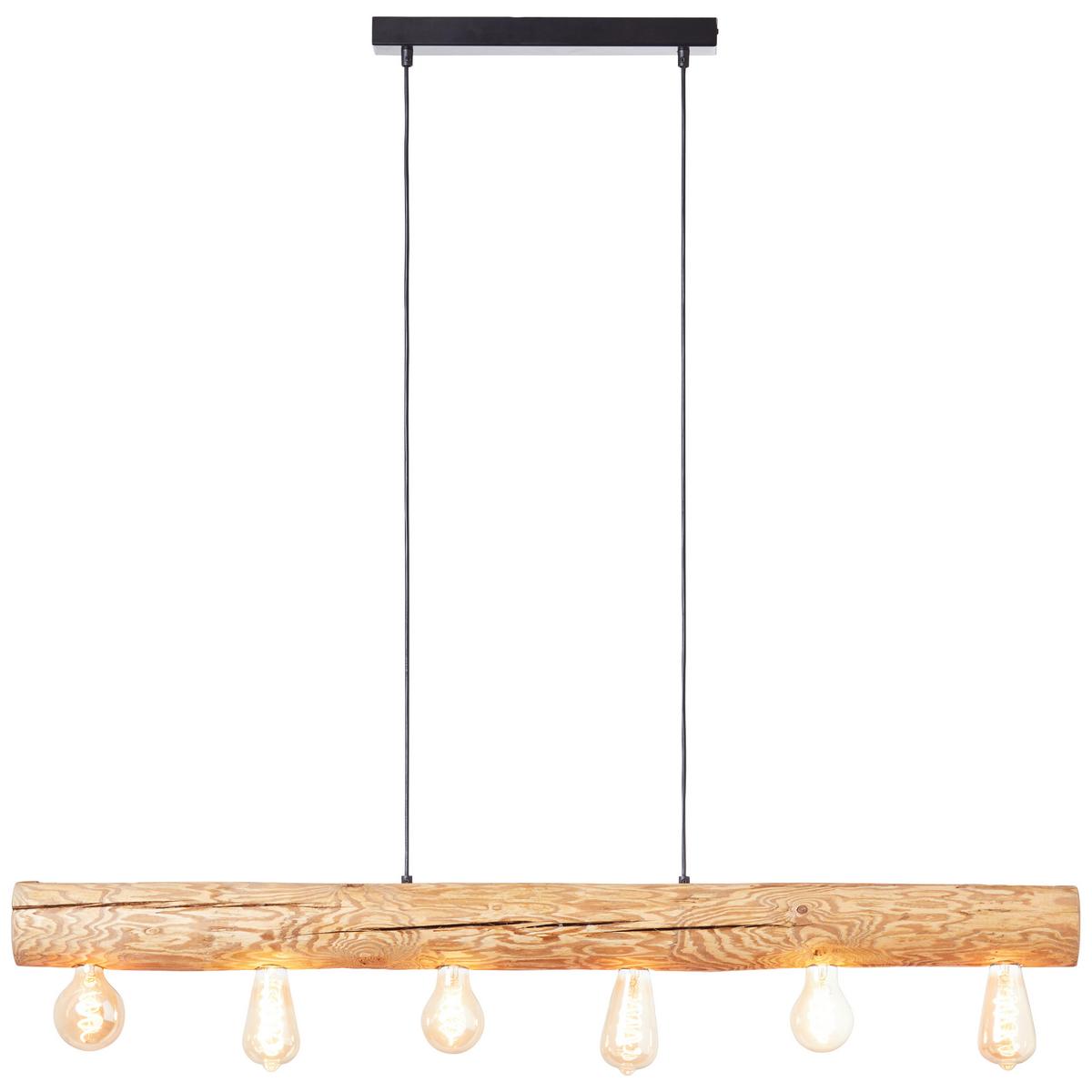Hängeleuchte Trabo Kieferfarben max. 25 Watt - Kieferfarben, Natur, Holz/Metall (105/70/115cm) - Brilliant