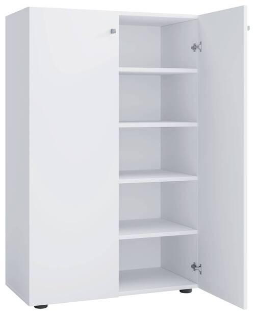 Schuhschrank Lona XL ca.70x110x39cm Weiß - Schwarz/Weiß, KONVENTIONELL, Holzwerkstoff/Kunststoff (70/110/39cm) - MID.YOU