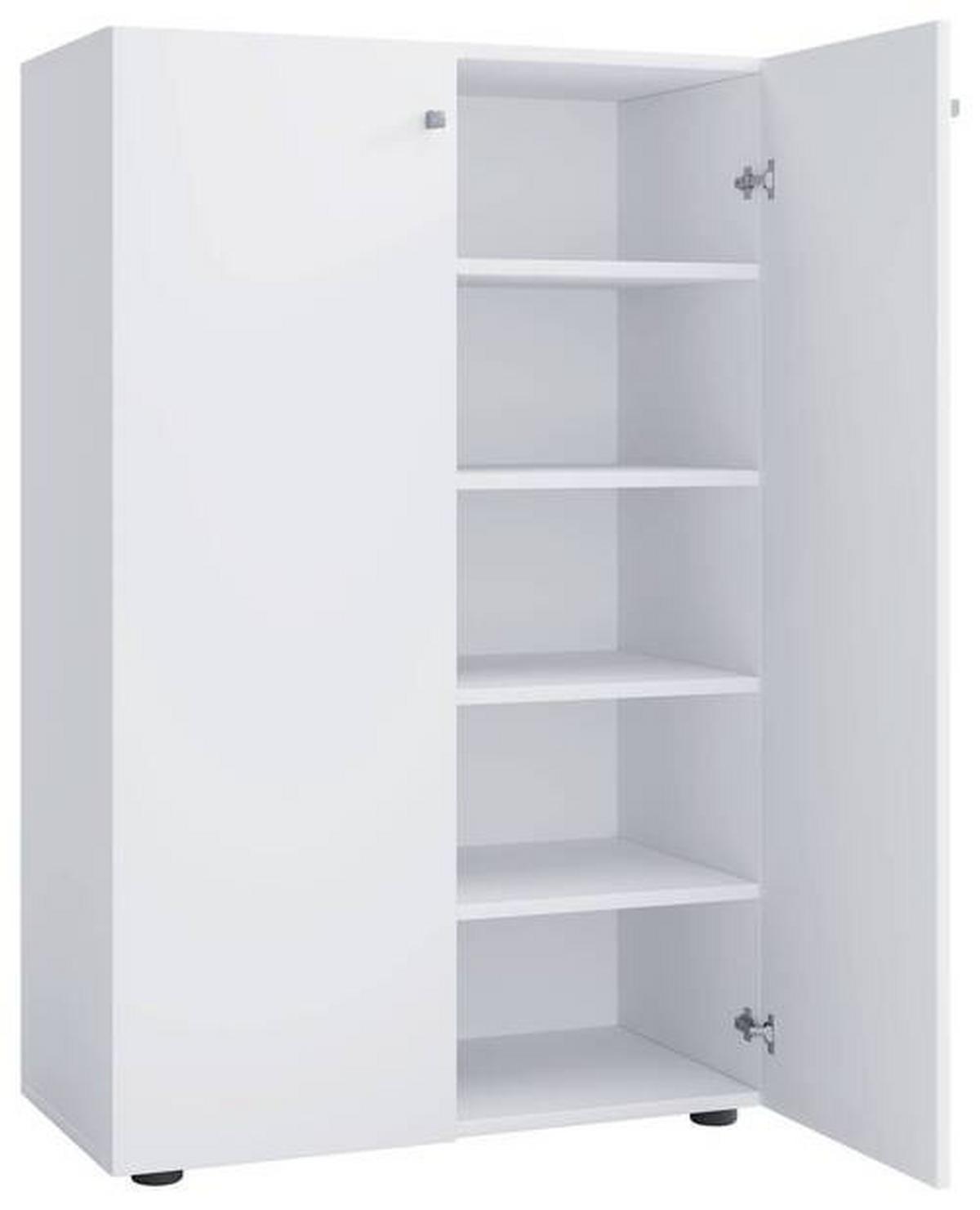 Schuhschrank Lona XL ca.70x110x39cm Weiß - Schwarz/Weiß, KONVENTIONELL, Holzwerkstoff/Kunststoff (70/110/39cm) - MID.YOU
