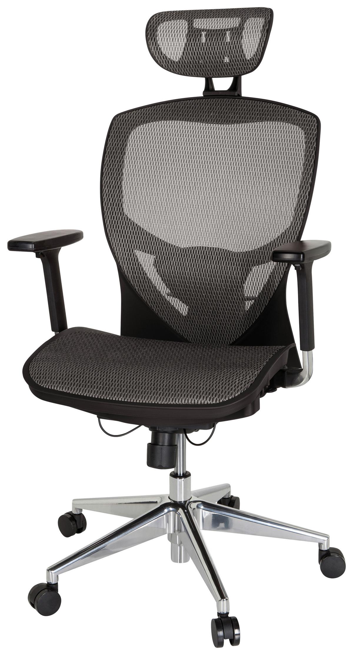 Pisarniški Stol Venus One, Srebrno-Siva, Črna - srebrne barve/temno siva, Basics, kovina/umetna masa (61/148/48cm) - MID.YOU