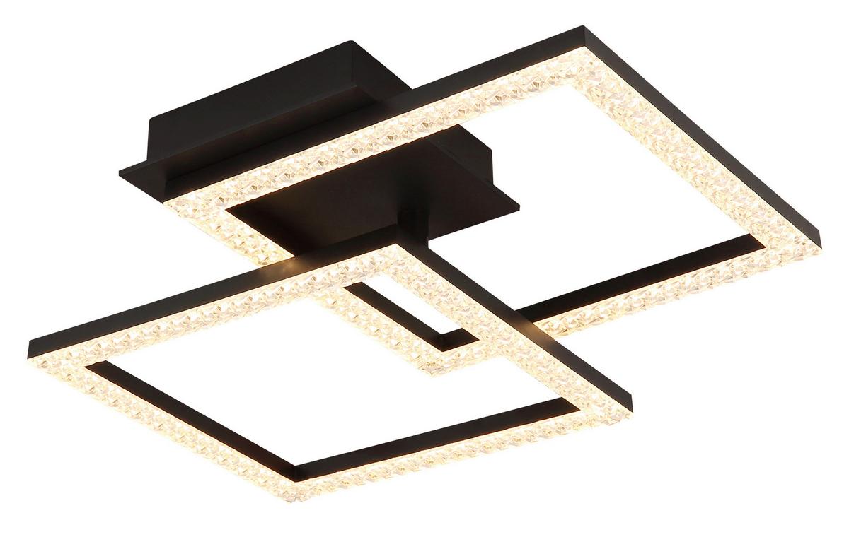 Stropna Led-svetilka Sapena, S Sijalko - črna/prozorno, Design, umetna masa (52,6/37,4/7,5cm) - Globo