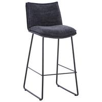 Barhocker in Schwarz/Dunkelgrau - Dunkelgrau/Schwarz, MODERN, Textil/Metall (44/97/52,5cm) - Mömax