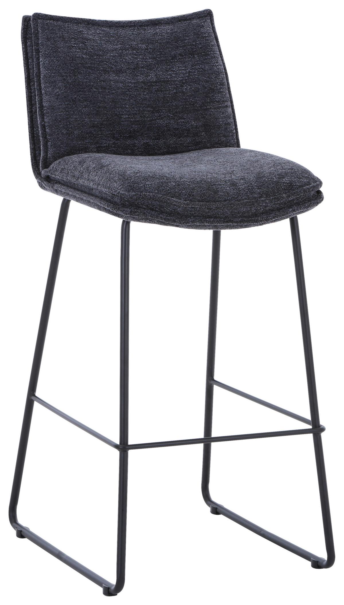 Barski Stol Karlo, Temno Siva - temno siva/črna, Moderno, kovina/tekstil (44/97/52,5cm) - Mömax