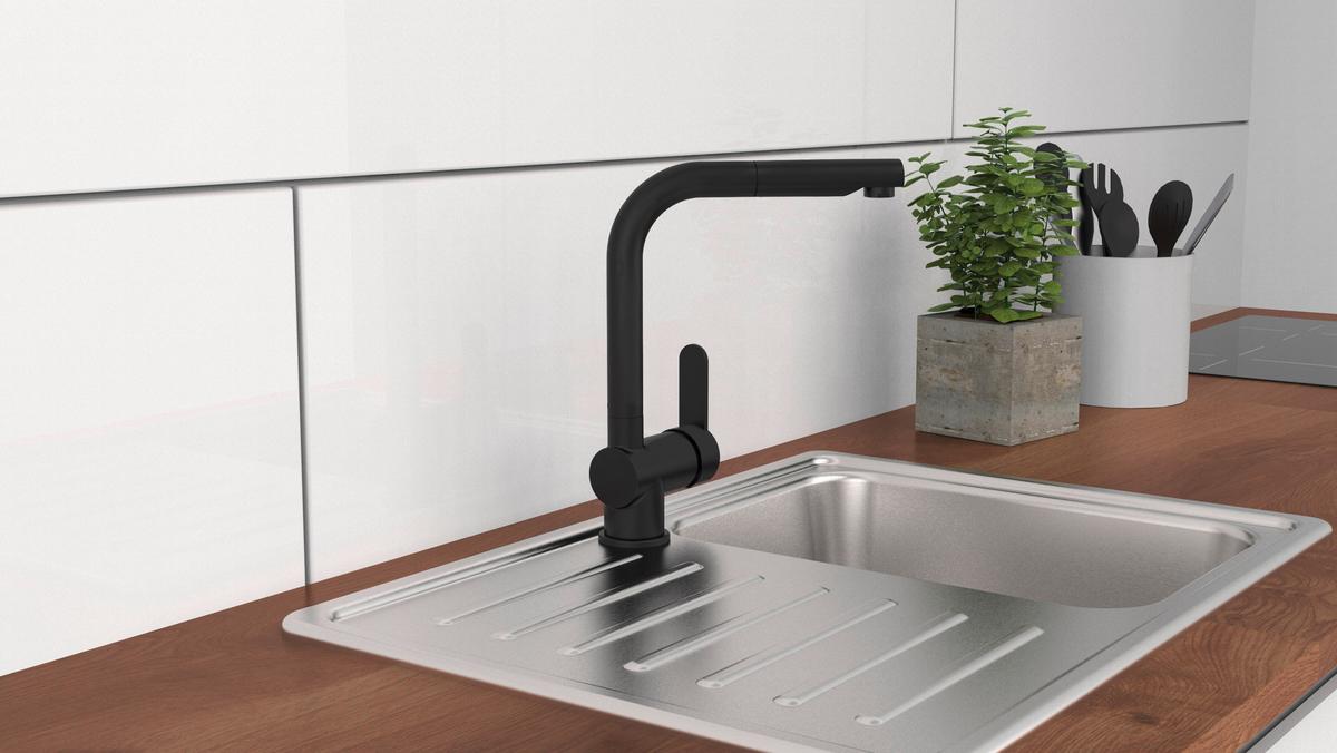 Küchenarmatur London in Schwarz - Schwarz, Metall (30cm) - Schütte